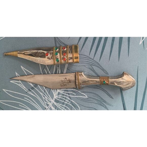 Authentic Vintage Jordanian Bedouin Shibriya Dagger Handcrafted Stainless Steel - Picture 5 of 8